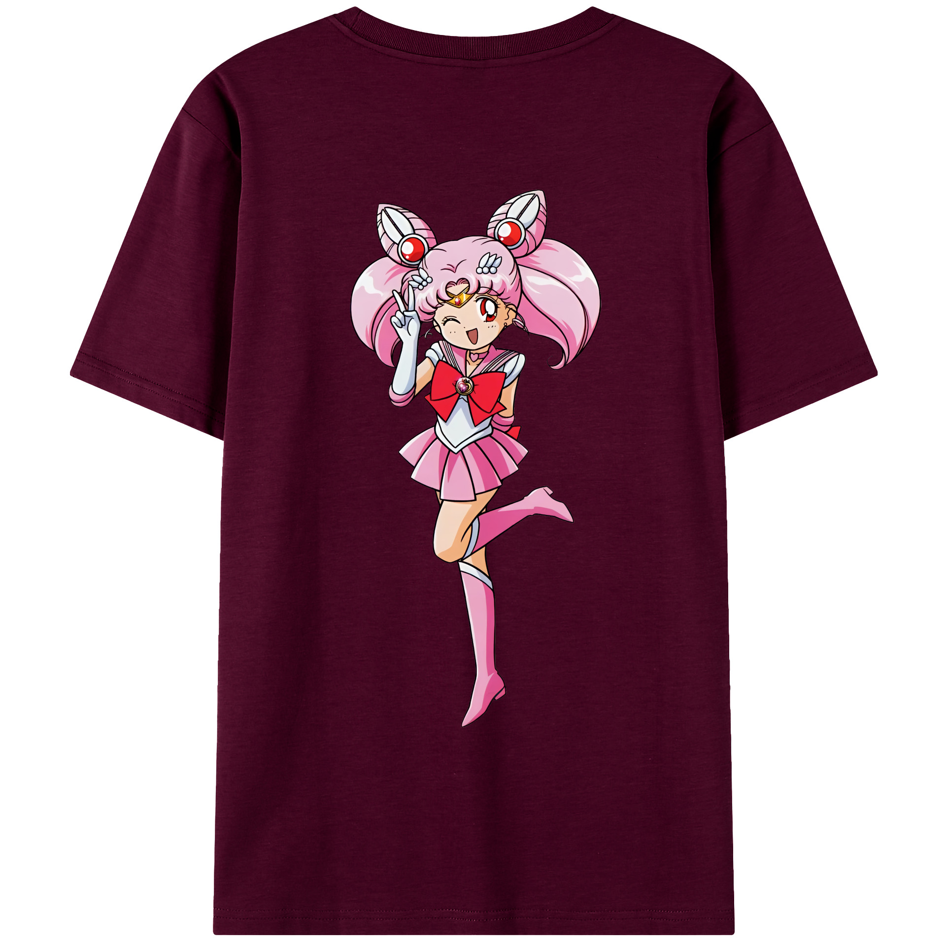 （画像用） 美少女戦士セーラームーン ちびうさ Sailor Moon Chibiusa Tsukino Usagi Small Lady Serenity レディース半袖Tシャツ(バックプリント)